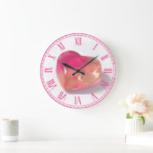 Pink Jelly Heart 3D Gummy Y2K Aesthetic Round Cloc Grote Klok (Huis)