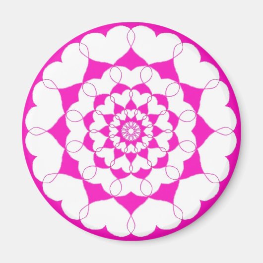 Pink Joined Hearts Magneet (Voorkant)