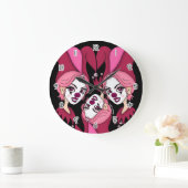 Pink Joker Jester Grote Klok (Huis)