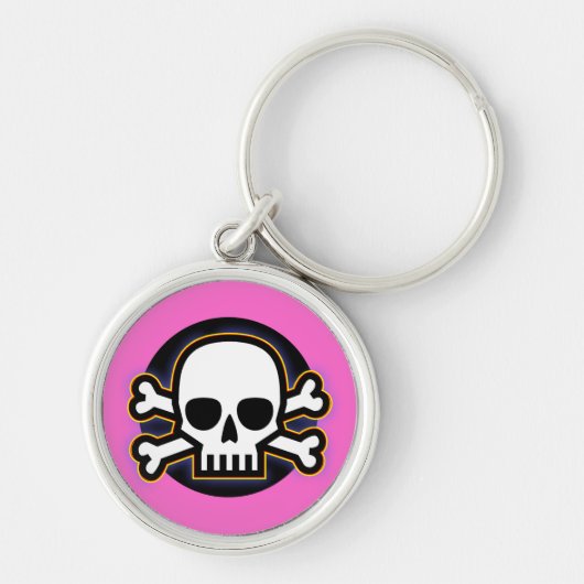 Pink Jolly Roger Sleutelhanger (Voorkant)