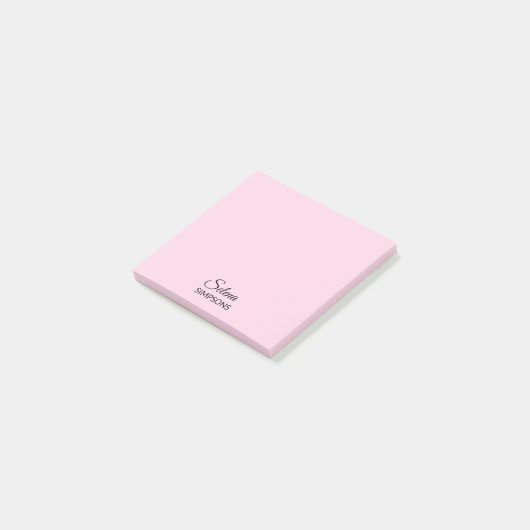PINK Jouw naam post-it notes (Schuin)
