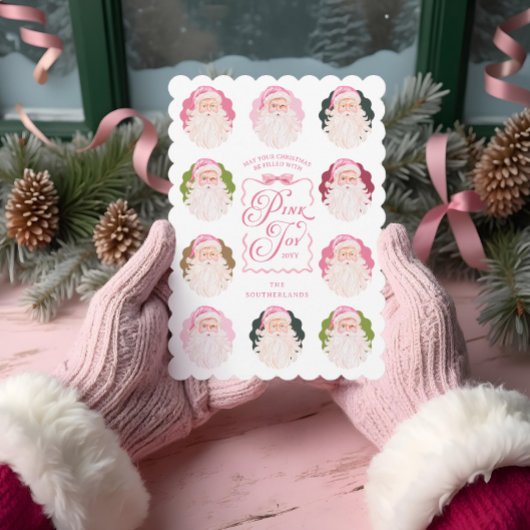 Pink Joy Retro Fun Waterverf Sinterklaas Feestdagenkaart