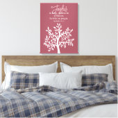 Pink Joyful Bible Verse Tree Religious Canvas Afdruk (Insitu (Slaapkamer))
