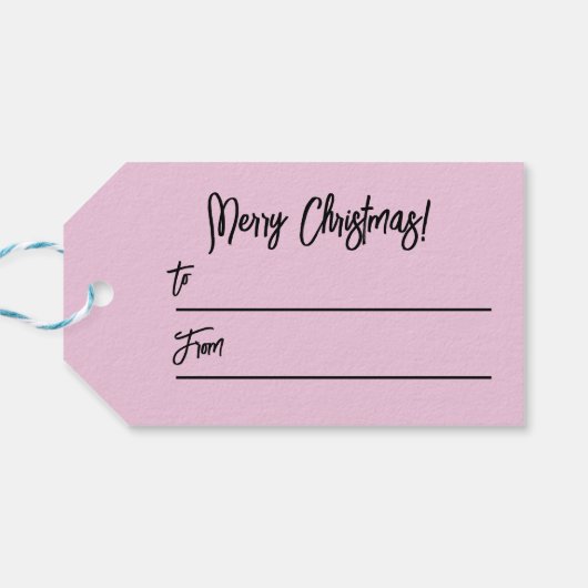 Pink Joyoux Noel Cadeaulabel (Achterkant Horizontaal)