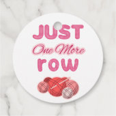 Pink Just One More Row Knitting Bedankjes Labels (Achterkant)