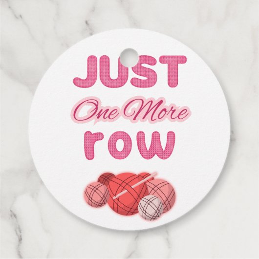 Pink Just One More Row Knitting Bedankjes Labels (Achterkant)