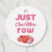Pink Just One More Row Knitting Bedankjes Labels (Voorkant)