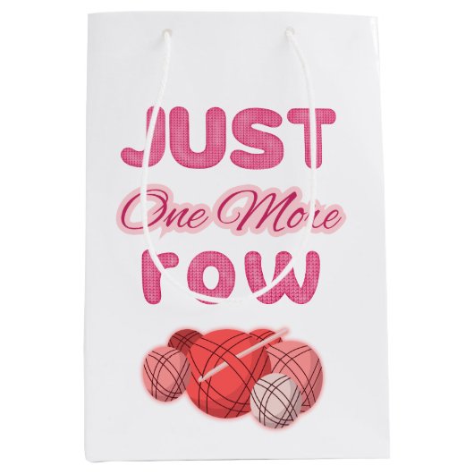Pink Just One More Row Knitting Medium Cadeauzakje (Voorkant)