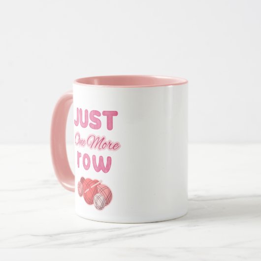 Pink Just One More Row Knitting Mok (Voorkant links)