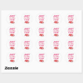 Pink Just One More Row Knitting Ronde Sticker (Vel)