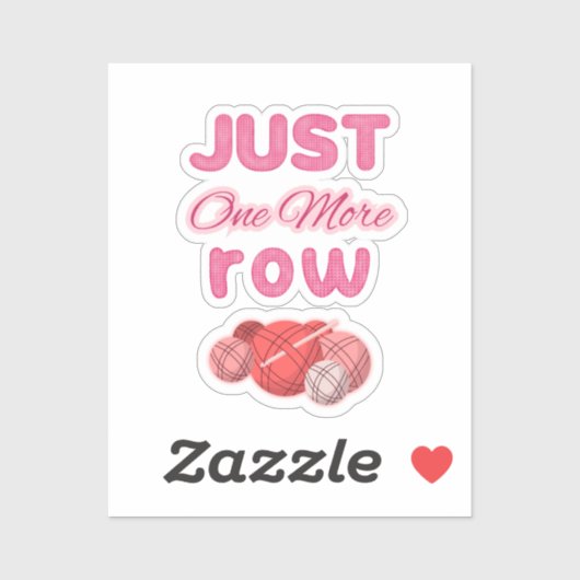 Pink Just One More Row Knitting Sticker (Vel)