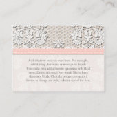 PInk Kaart van de kant van de bruiloftsreceptie (Achterkant)