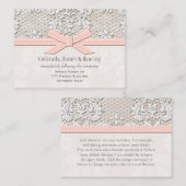 PInk Kaart van de kant van de bruiloftsreceptie (Voorkant / Achterkant)