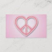 Pink-kaart voor vrede en liefde visitekaartje (Achterkant)