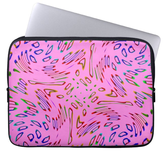 Pink Kaleidoscoop Laptop Sleeve (Voorkant)