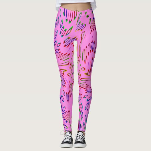 Pink Kaleidoscoop Leggings (Voorkant)