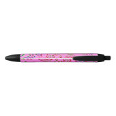 Pink Kaleidoscoop Zwarte Inkt Pen (Achterkant)