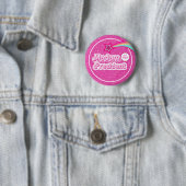 Pink Kamala Glitter Madam President Ronde Button 5,7 Cm (In situ)