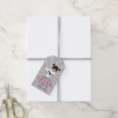 Pink Karate Girl Birthday Cadeaulabel (Met Touw)
