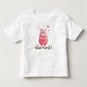 Pink Kawaii Bear with Hearts Kinder Shirts (Voorkant)