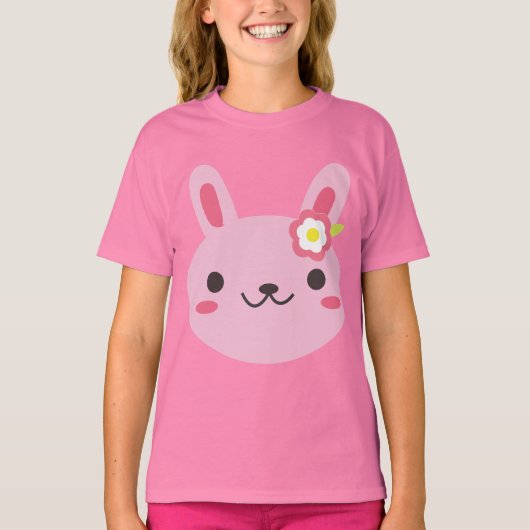 Pink Kawaii Bunny T-shirt (Voorkant)