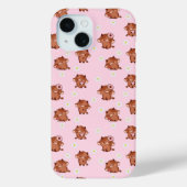 Pink Kawaii Highland Cows Seamless Pattern Case-Mate iPhone Case (Achterkant)