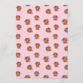 Pink Kawaii Highland Cows Seamless Pattern Kaart (Voorkant)