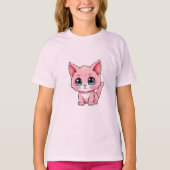 Pink Kawaii Kitten T-shirt (Voorkant)