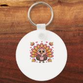 pink kawaii thanksgiving turkey Classic T-Shirt Sleutelhanger (Voorkant)
