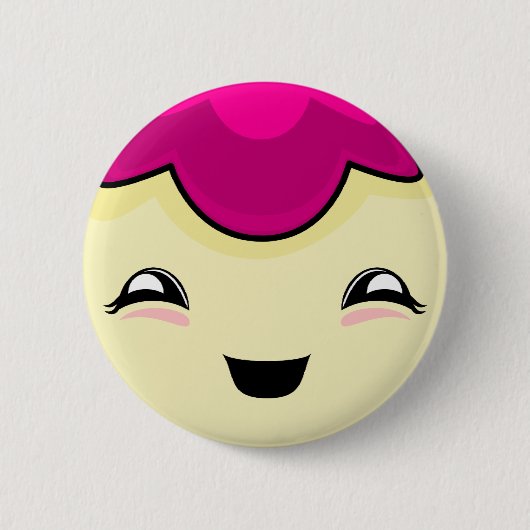 Pink Kawaii Tickle Monster Ronde Button 5,7 Cm (Voorkant)