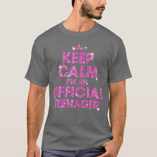 Pink Keep Calm Im An Official nager 13th Birthday T-shirt
