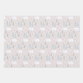 Pink kerstavond Beer Patronen roze Inpakpapier Vel (Voorkant 2)