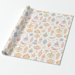 Pink-kerstpatroon voor Bauble en Rocking Horse Pin Cadeaupapier