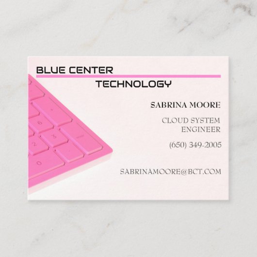 Pink Keyboard Information Technology Visitekaartje (Voorkant)