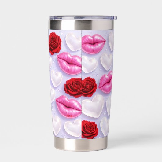 Pink kiss Geïsoleerde Drinkbeker (Links)