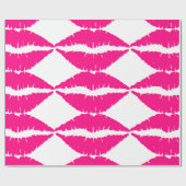 PINK KISS LIPS CHRISTMAS WRAPPINGPAPIER CADEAUPAPIER (Vlak)
