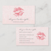 Pink Kiss Lips met subtiele Twinkle Lights make-up Visitekaartje (Voorkant / Achterkant)