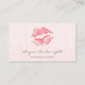 Pink Kiss Lips met subtiele Twinkle Lights make-up Visitekaartje (Voorkant)