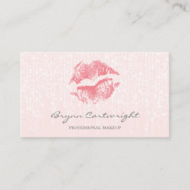 Pink Kiss Lips met subtiele Twinkle Lights make-up Visitekaartje
