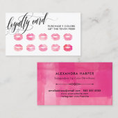 Pink Kisses - Kalligrafie Loyalty Punch Kaart (Voorkant / Achterkant)