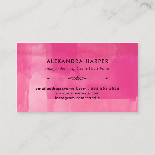 Pink Kisses - Kalligrafie Loyalty Punch Kaart (Achterkant)