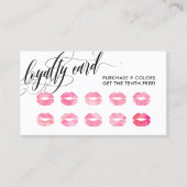 Pink Kisses - Kalligrafie Loyalty Punch Kaart (Voorkant)