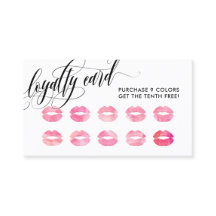 Pink Kisses - Kalligrafie Loyalty Punch Kaart