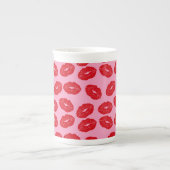 Pink Kisses Love Printed Coffee Mug Cup Porselein Kop (Voorkant)