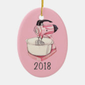 Pink Kitchen Mixer Keepomwille Jaar Keramisch Ornament (Voorkant)