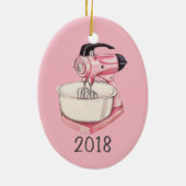 Pink Kitchen Mixer Keepomwille Jaar Keramisch Ornament (Achterkant)