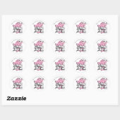 Pink Kitsune Japanese Fox Ronde Sticker (Vel)