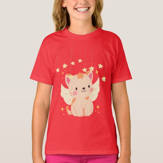 “Pink Kitty – Adorable Cat Tee” T-shirt (Voorkant)