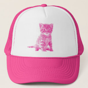 Pink Kitty Cat Trucker Hat Trucker Pet