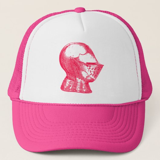 Pink Knight Medieval Armor Helmet Knachten Trucker Pet (Voorkant)